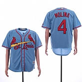 Cardinals 4 Yadier Molina Light Blue Cool Base Jersey Sguo,baseball caps,new era cap wholesale,wholesale hats